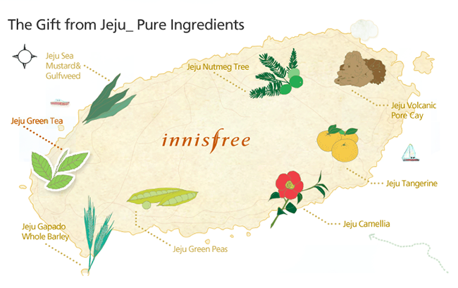 Các nguyên liệu trong các sản phẩm của innisfree đều được ươm trồng trên đảo Jeju