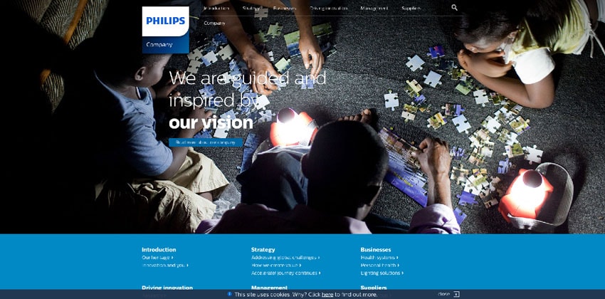 Nội dung profile công ty tập trung vào hình ảnh của Philips