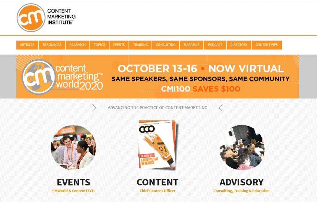 Content Marketing Institute - Trang web chuyên về content marketing