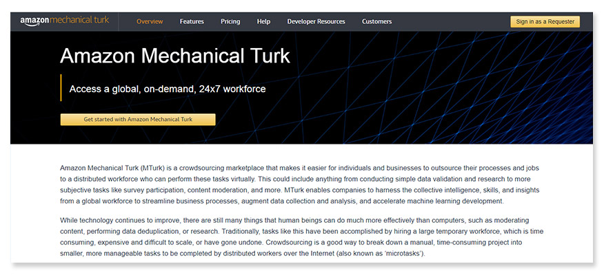 freelancer website Mechanical Turk
